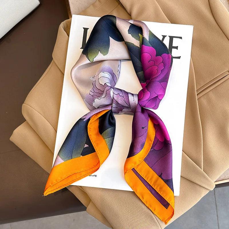 Lenço de Cetim Elegante 70x70cm – A Tendência Luxuosa para Mulheres Sofisticadas!