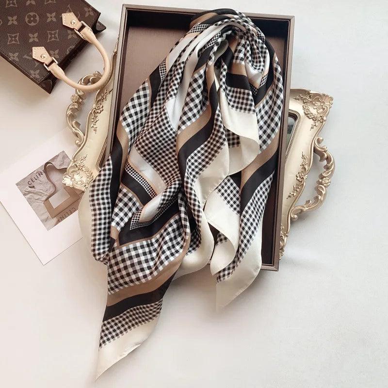 Lenço de Cetim Elegante 70x70cm – A Tendência Luxuosa para Mulheres Sofisticadas!