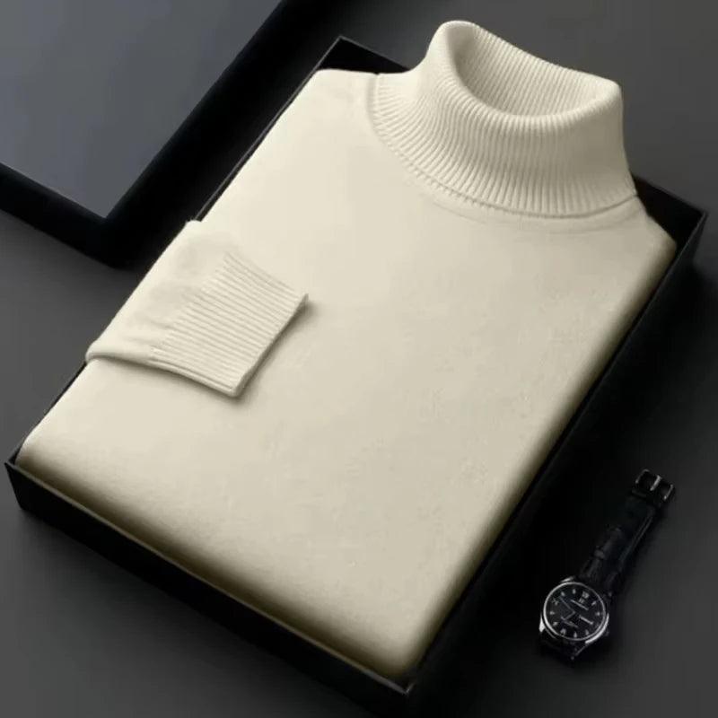 Suéter Masculino Gola Alta Slim – Malha Antibolinha, Estilo Sofisticado e Caimento Perfeito