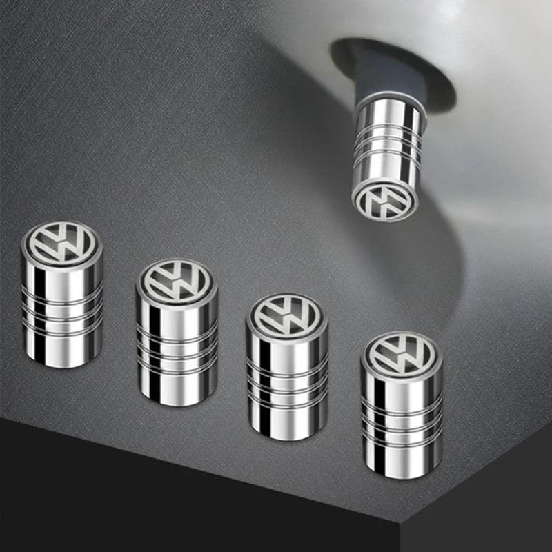Toque de Estilo nas Rodas – Tampas de Válvula Metálicas com Logo VW para Golf, Polo, Passat e Mais!