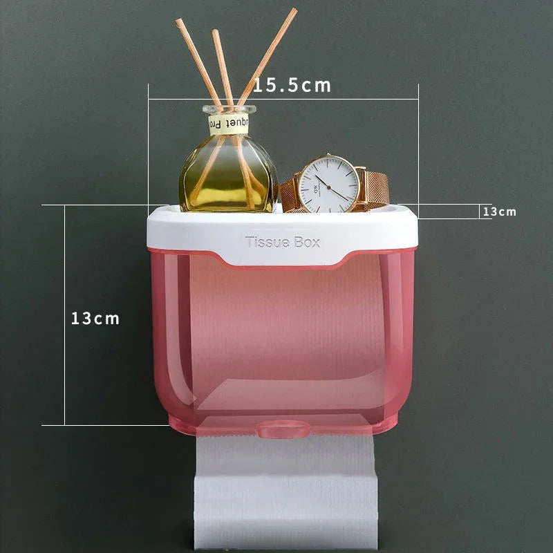 Transforme Seu Banheiro: Suporte de Papel Higiênico à Prova d’Água com Prateleira Funcional e Design Inteligente!