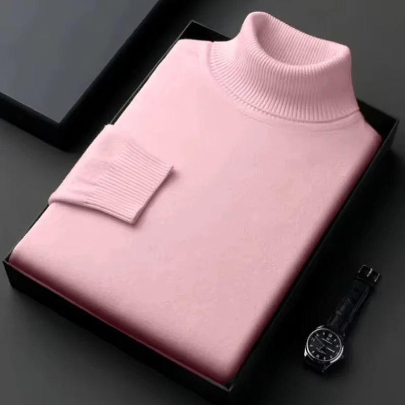 Suéter Masculino Gola Alta Slim – Malha Antibolinha, Estilo Sofisticado e Caimento Perfeito