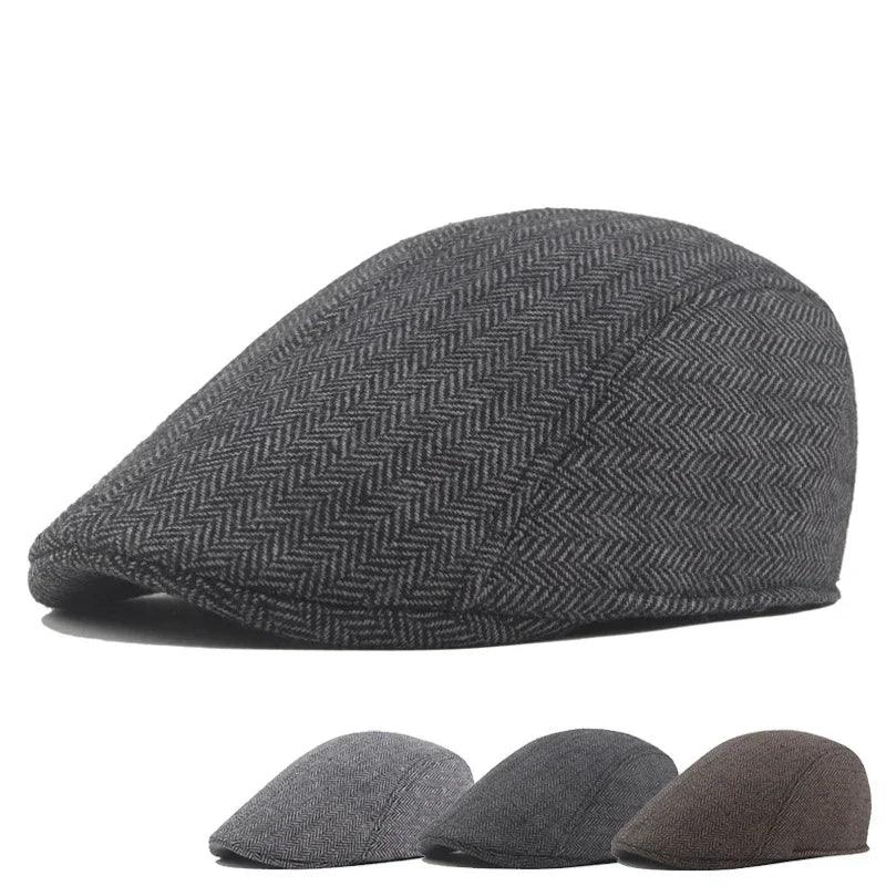 Boina Masculina Clássica de Lã – Estilo Artista, Alta Qualidade para Outono/Inverno
