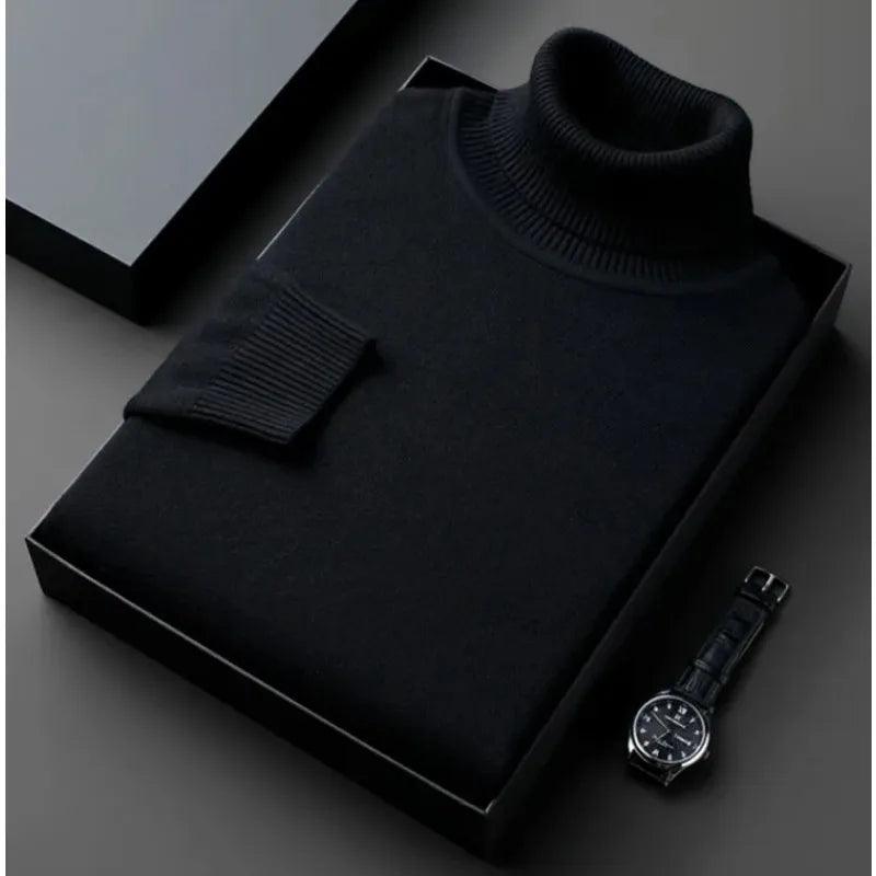 Suéter Masculino Gola Alta Slim – Malha Antibolinha, Estilo Sofisticado e Caimento Perfeito