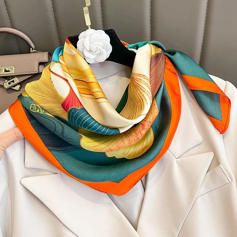Lenço de Cetim Elegante 70x70cm – A Tendência Luxuosa para Mulheres Sofisticadas!