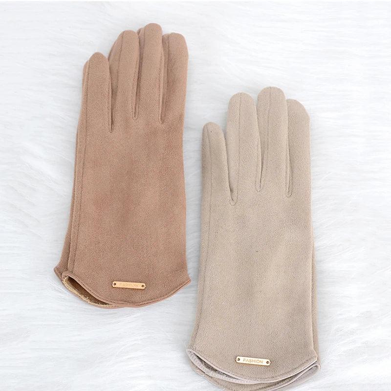 Luvas Femininas Outono/Inverno – Elegância Minimalista com Proteção Contra o Vento e Função Touch para o Dia a Dia