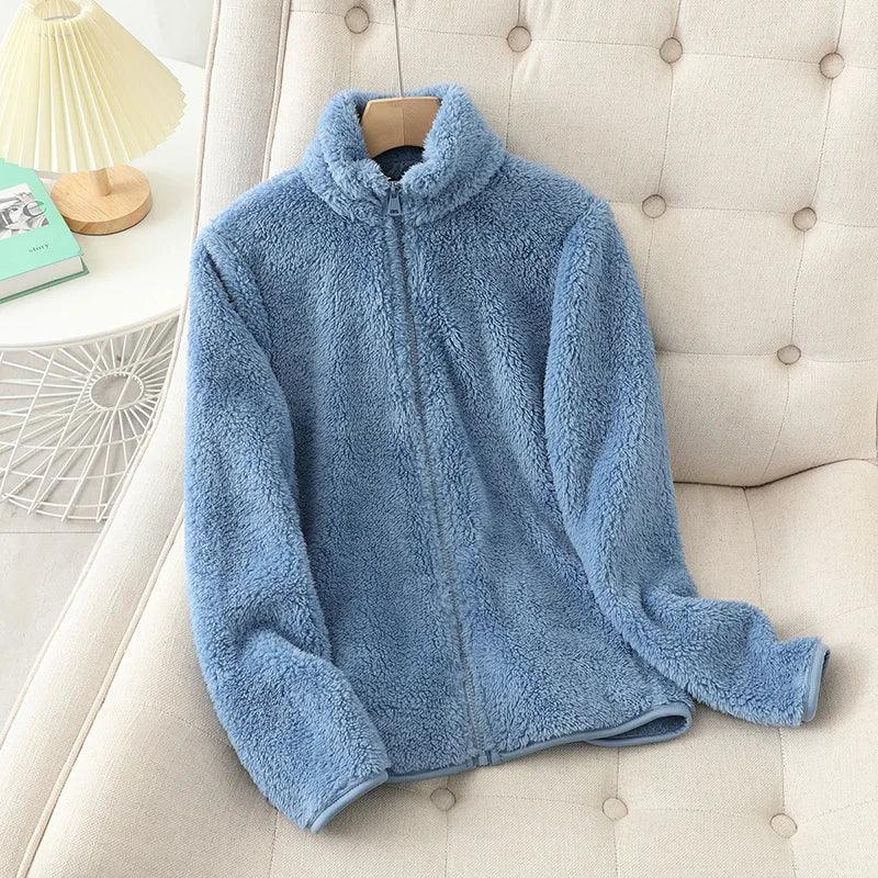Casaco Feminino Dupla Face em Lã Coral – A jaqueta de inverno super quente, macia e estilosa que vai transformar seus dias frios em puro aconchego!