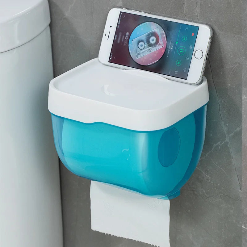 Transforme Seu Banheiro: Suporte de Papel Higiênico à Prova d’Água com Prateleira Funcional e Design Inteligente!