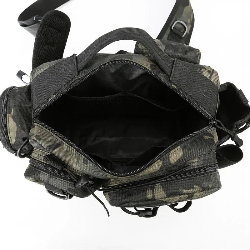 Mochila Tática de Pesca 3 em 1 — Organize Seus Equipamentos com Estilo e Leve Sua Vara nas Costas sem Complicações!