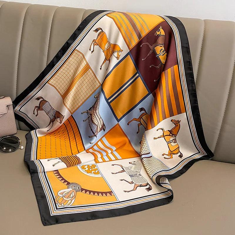 Lenço de Cetim Elegante 70x70cm – A Tendência Luxuosa para Mulheres Sofisticadas!