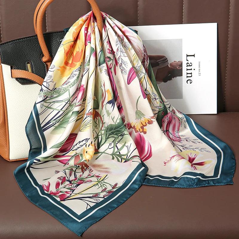 Lenço de Cetim Elegante 70x70cm – A Tendência Luxuosa para Mulheres Sofisticadas!