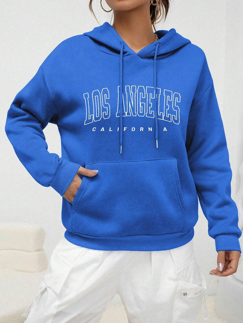 Moletom Capuz Feminino Los Angeles – Estilo Americano com Arte Urbana e Conforto Descontraído!