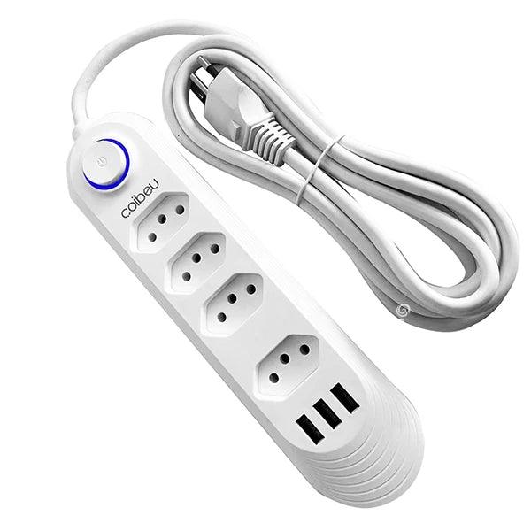 Mais Tomadas, Menos Bagunça – Extensão Elétrica Retrátil com USB e Proteção Inteligente!