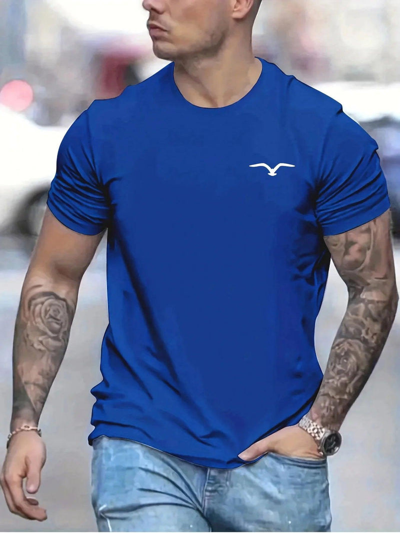 Camiseta Masculina 100% Algodão – Estampa de Pássaro Estilosa, Leve e  Conforto Total