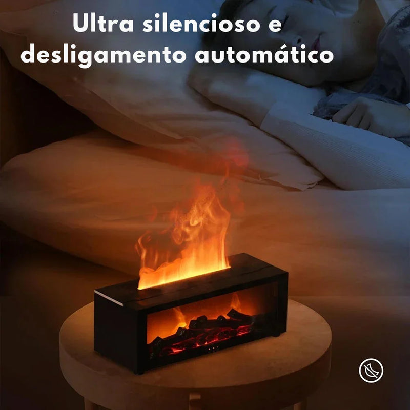Chamas de Aroma: Umidificador com Difusor de Óleos Essenciais, Luz RGB e Controle Remoto para uma Atmosfera Mágica!
