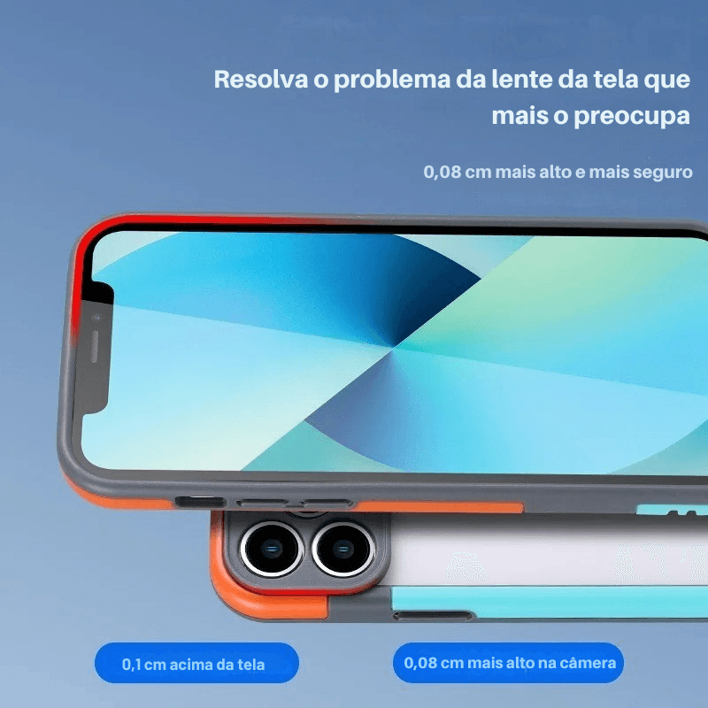 Borda Colorida, Estilo Invisível – A Capa Antichoque Mais Leve e Moderna para iPhone 13 ao 16