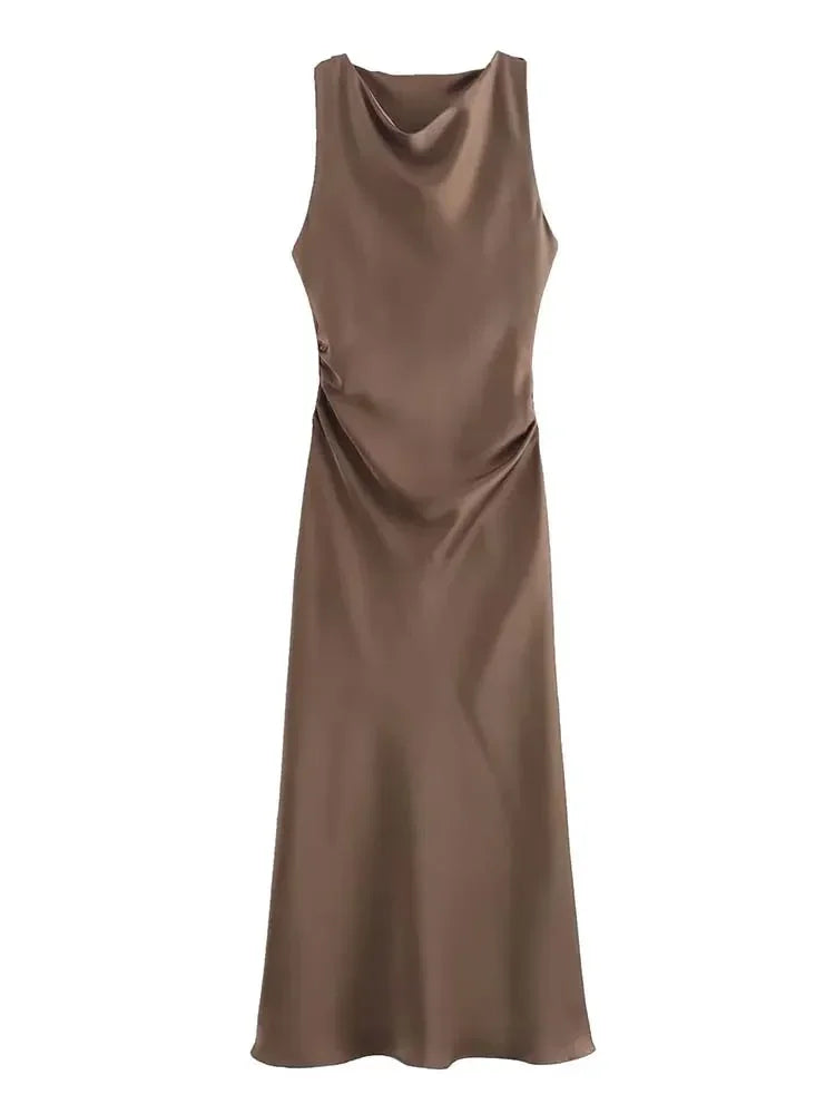Vestidos Longos de Cetim Femininos – Elegância Atemporal para Noites de Festa, Verão Sensual e Sofisticado