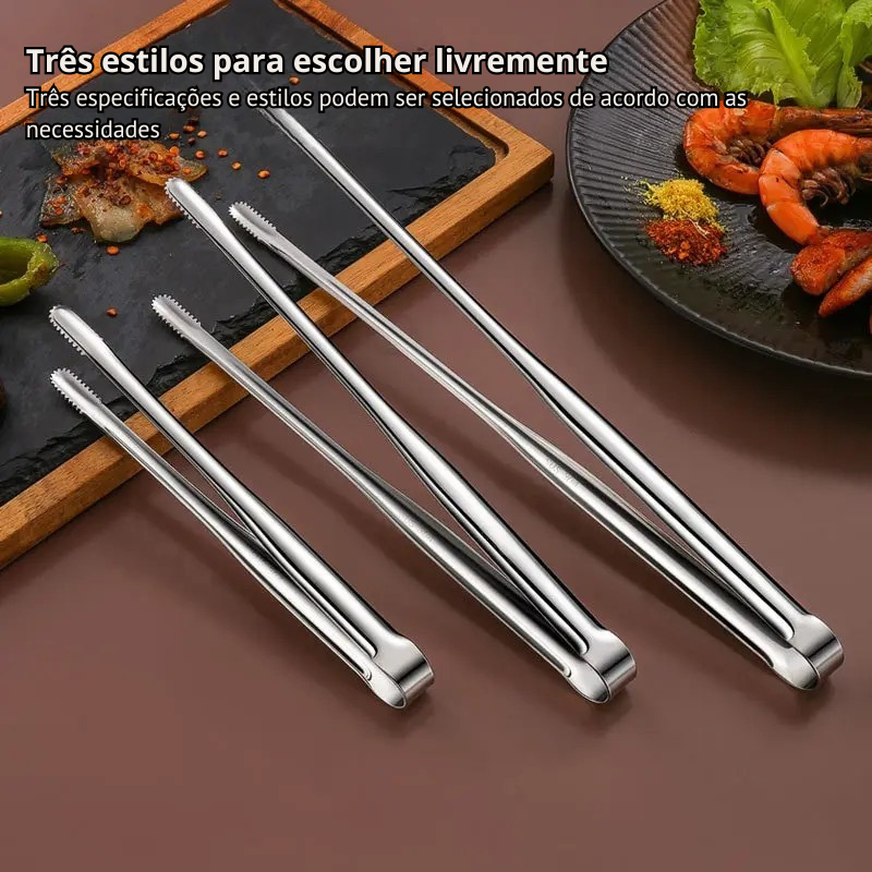 Pinça de Churrasco em Aço Inox – Utensílio Essencial para Grelhar, Servir Carnes e Brilhar no Seu BBQ!
