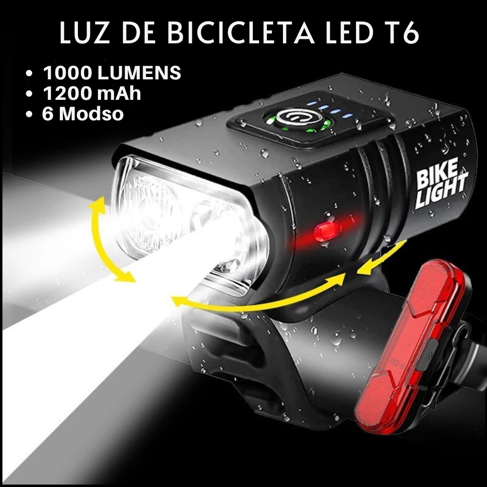 Ilumine Seus Caminhos com Potência! Nova Luz LED 1000lm Recarregável com Display de Energia — A Lâmpada Frontal Essencial para Ciclistas Noturnos!