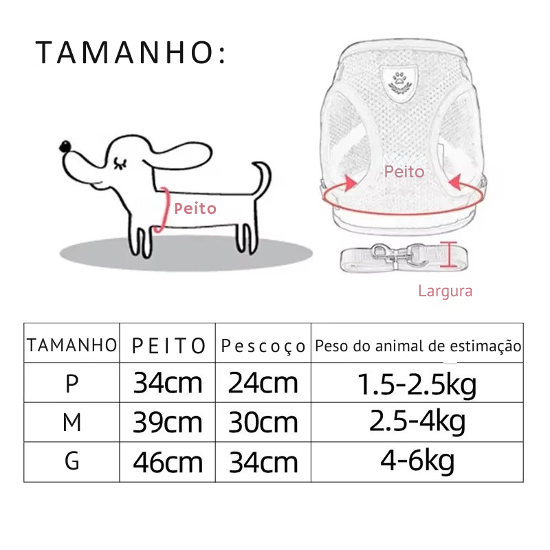 Coleira Peitoral Ajustável para Gatos — Conforto, Segurança e Estilo em Cada Passeio!