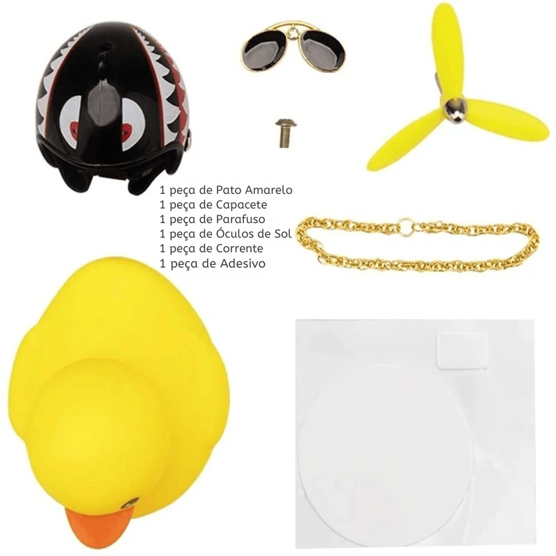 O Pato Mais Radical da Estrada – Pingente Divertido com Capacete para Carros, Bicicletas e Motos!
