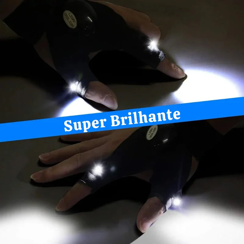 A Luz que Vai nas Suas Mãos – Luva LED à Prova d’Água para Pesca Noturna, Corrida e Aventuras sem Limites!