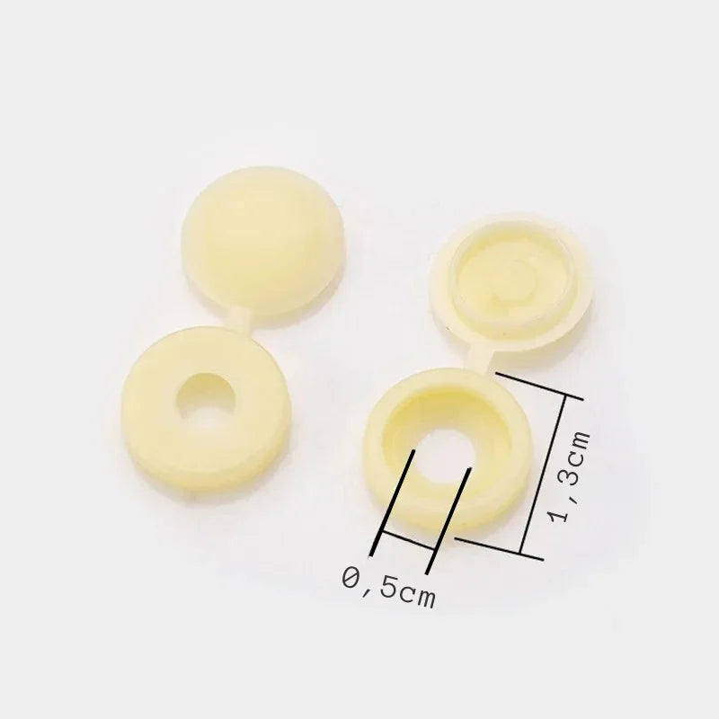 100Pcs Hinged Plastic Screw Cap Cover Fold Snap Protective Cap Button For Car Furniture Decorative Nuts Cover Bolts Hardware