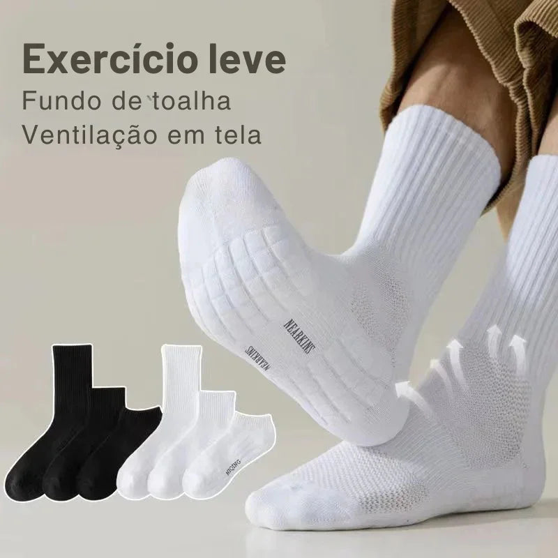 Conforto Extremo nos Pés: Meias Masculinas Grossas com Algodão Desodorizante e Forro Aveludado – Perfeitas para Esporte e Inverno!