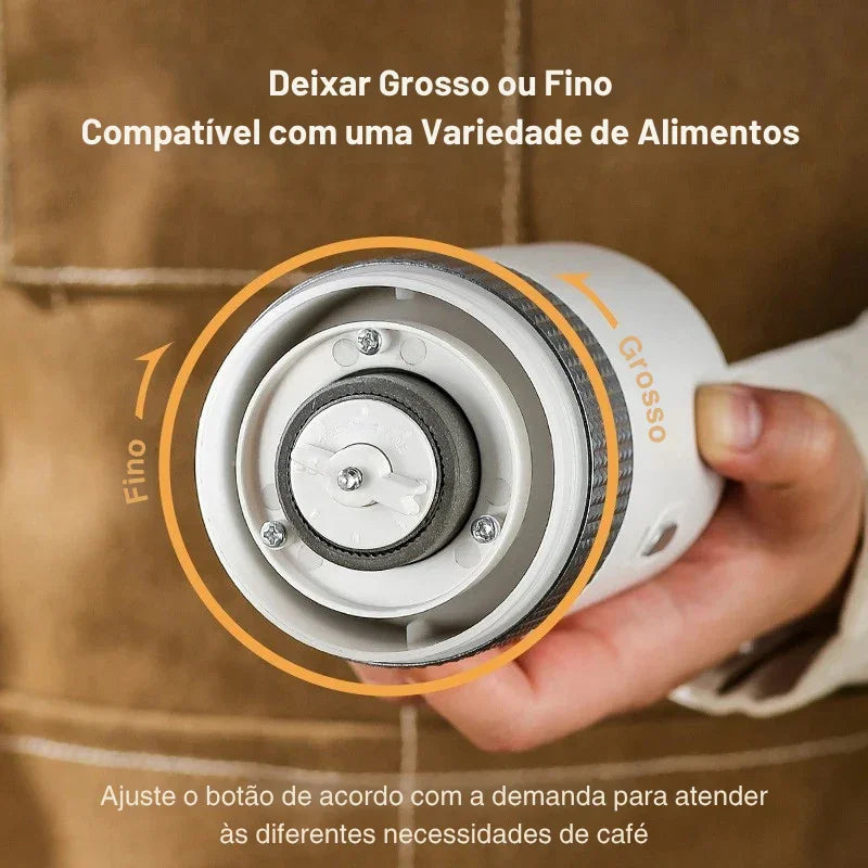 Moa Seu Café Onde Quiser: Moedor Elétrico Portátil com Núcleo de Cerâmica e Carregamento USB para Sabor Profissional em Qualquer Lugar!