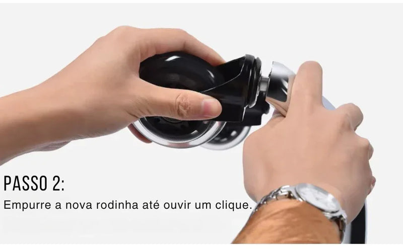Kit 5 Rodas Premium para Cadeira de Escritório – Rodas de Borracha Giratórias, Silenciosas e Anti arranhões, em 2 Tamanhos para Substituição Fácil e Segura!
