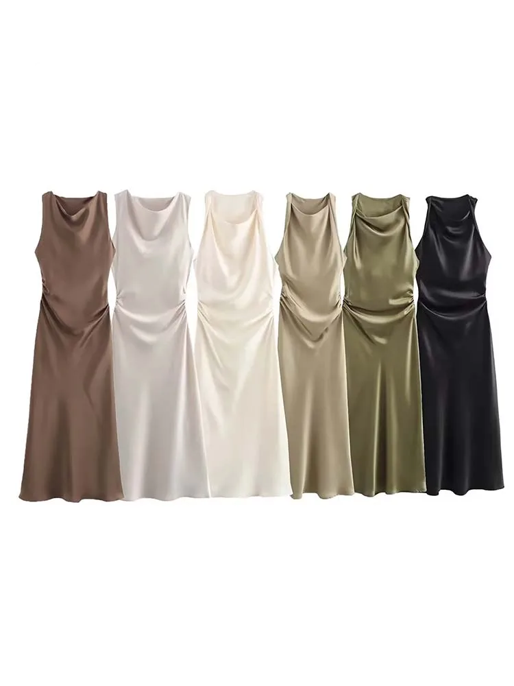 Vestidos Longos de Cetim Femininos – Elegância Atemporal para Noites de Festa, Verão Sensual e Sofisticado
