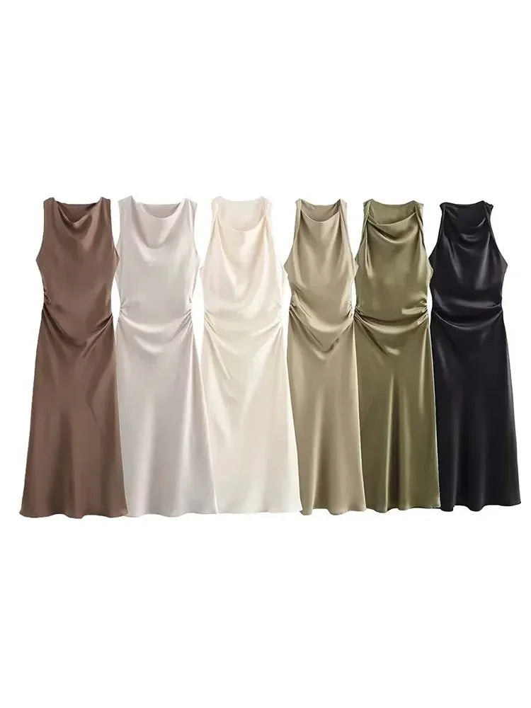 Vestidos Longos de Cetim Femininos – Elegância Atemporal para Noites de Festa, Verão Sensual e Sofisticado