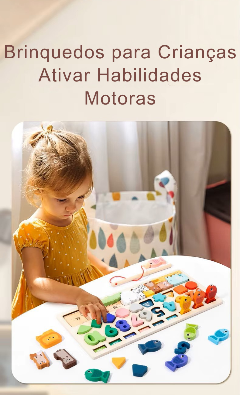 Aprendizado Divertido: Brinquedo Educativo de Pesca com Formas, Números e Animais para Estimular a Criatividade e Habilidades Motoras das Crianças!