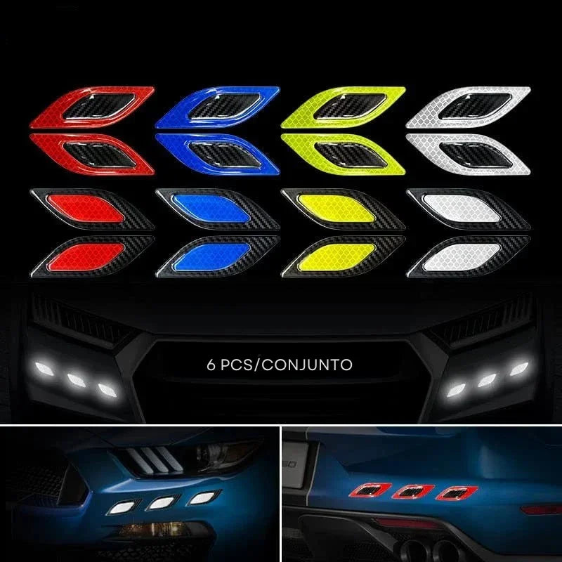Mais Segurança e Estilo à Noite: Kit de Adesivos Reflexivos em Fibra de Carbono para Carros e Motos