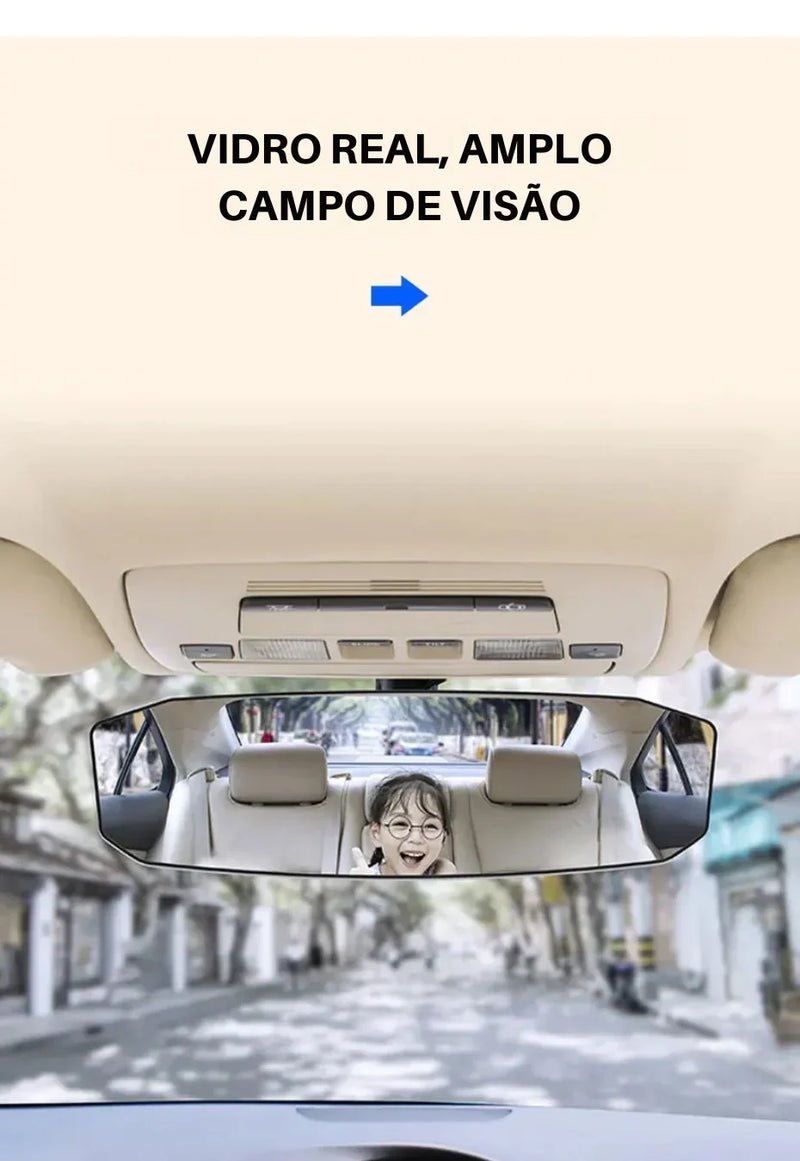 Veja Tudo com Segurança: Espelho Interno Convexo Grande Angular para Monitoramento de Bebê e Visão Ampliada Sem Reflexos!