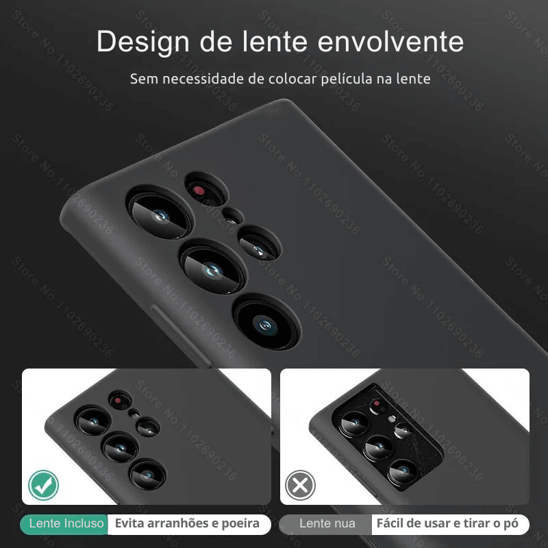 A Capa Mais Macia e Estilosa para Samsung – Proteção Antichoque com Toque de Silicone Premium Para seu Samsung A53, A54, S23, S24, S23 Ultra e S24 Ultra!