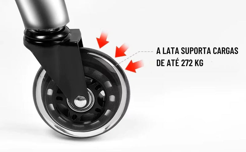 Kit 5 Rodas Premium para Cadeira de Escritório – Rodas de Borracha Giratórias, Silenciosas e Anti arranhões, em 2 Tamanhos para Substituição Fácil e Segura!