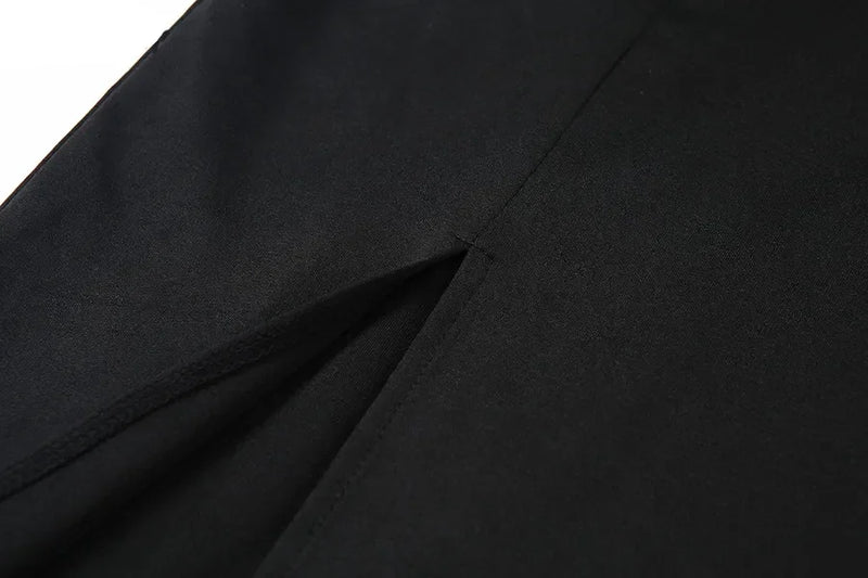 Vestido Longo de Festa – Vermelho & Preto com Renda, Estilo Bodycon que Valoriza Cada Curva