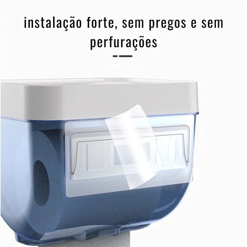 Transforme Seu Banheiro: Suporte de Papel Higiênico à Prova d’Água com Prateleira Funcional e Design Inteligente!
