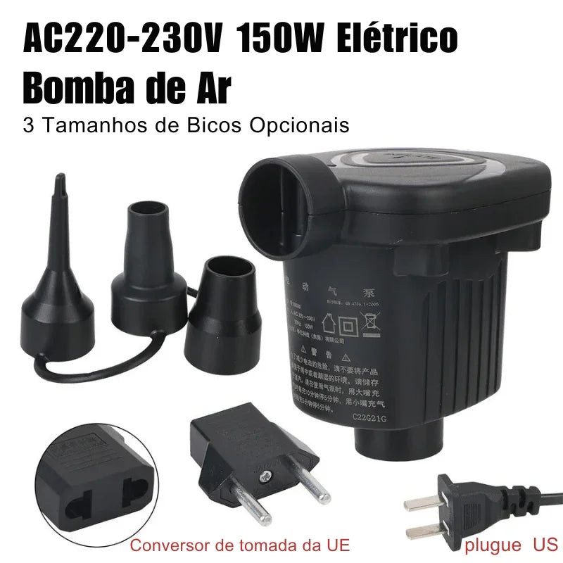 Leve Conforto para Onde For: Travesseiro/Almofada Inflável para Pernas, Pés, Viagens, Acampamentos e Bomba Elétrica 220V