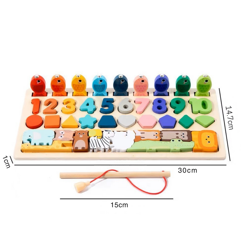 Aprendizado Divertido: Brinquedo Educativo de Pesca com Formas, Números e Animais para Estimular a Criatividade e Habilidades Motoras das Crianças!