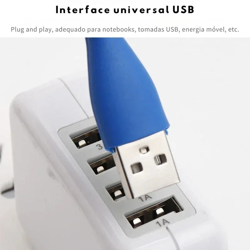 Leve Luz Onde Quiser! Mini Lâmpada USB Dobrável — Iluminação Portátil Ideal para Leituras, Computador e Power Bank!