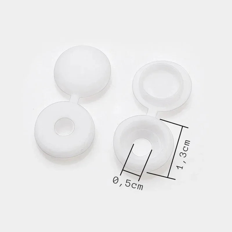 100Pcs Hinged Plastic Screw Cap Cover Fold Snap Protective Cap Button For Car Furniture Decorative Nuts Cover Bolts Hardware
