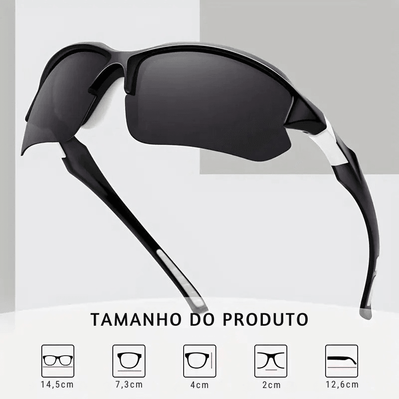 Óculos Esportivos Polarizados – Leves, Estilosos e Feitos para Aventura!