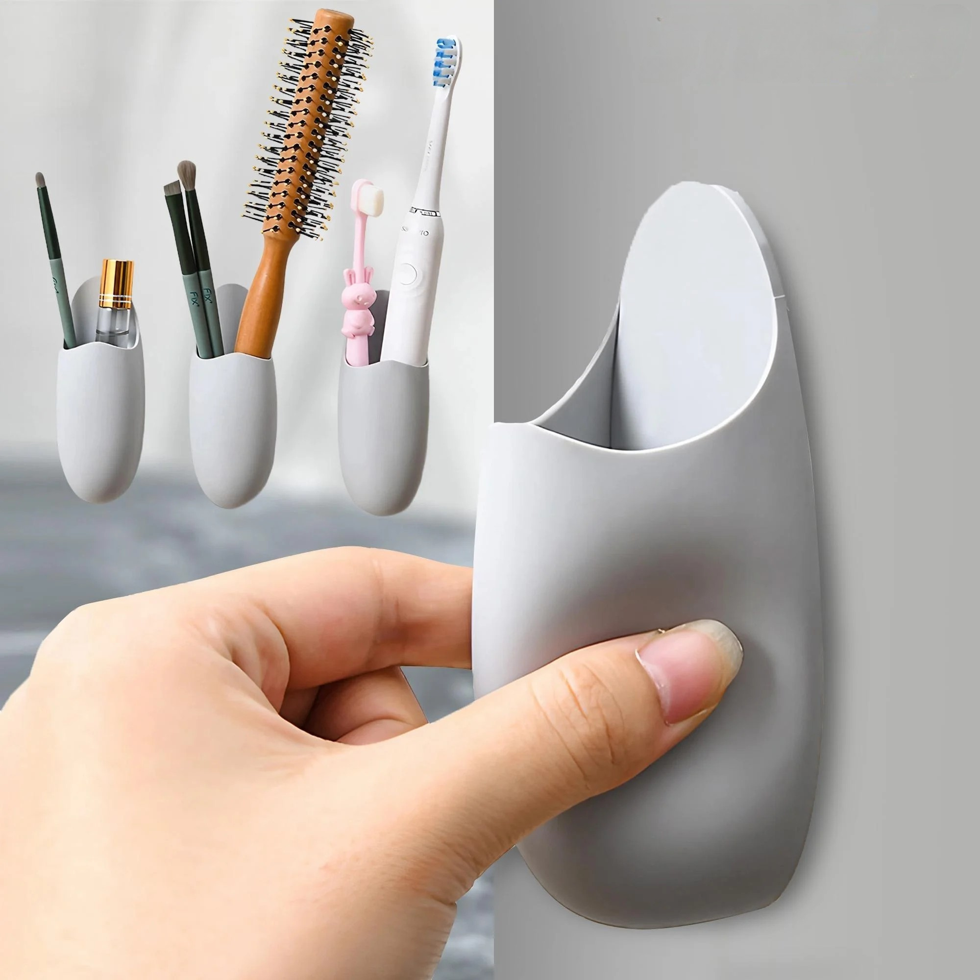 Suporte Multifuncional de Silicone: Armazene Escovas Elétricas, Utensílios e Muito Mais com Praticidade e Estilo!