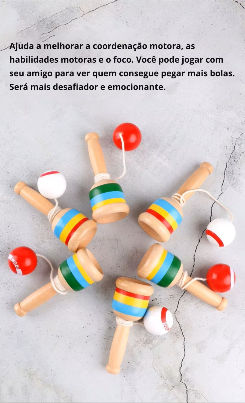 Copo de Madeira Educacional – O Jogo Tradicional que Desafia a Coordenação, Exercita o Cérebro e Diverte Crianças por Horas!