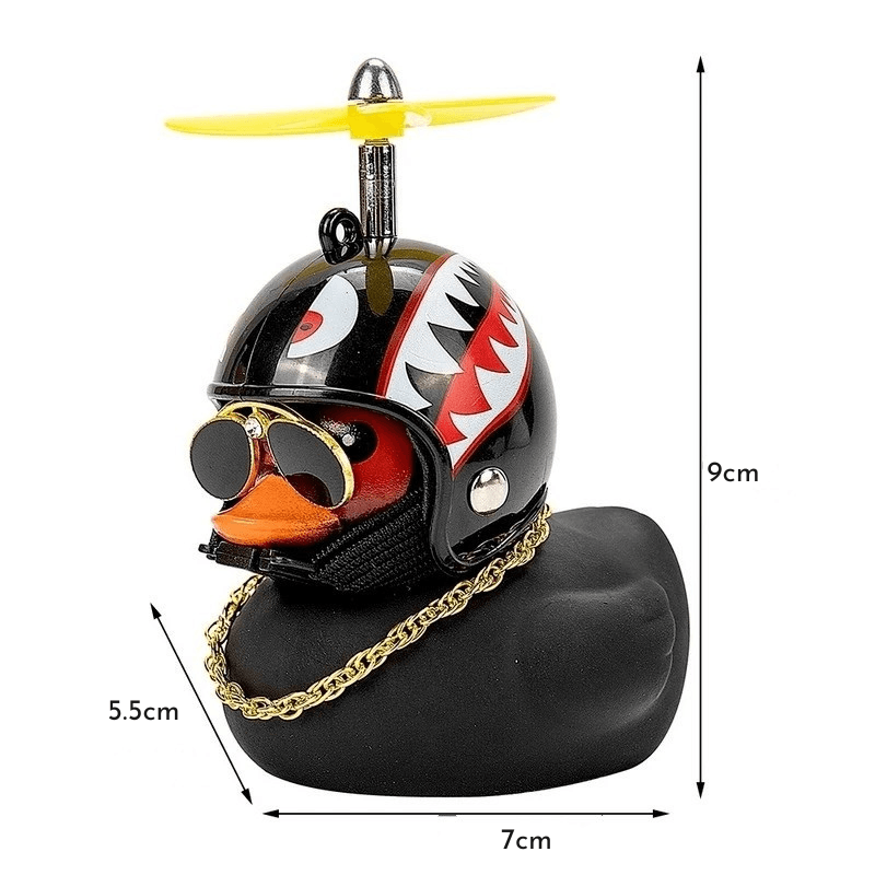 O Pato Mais Radical da Estrada – Pingente Divertido com Capacete para Carros, Bicicletas e Motos!