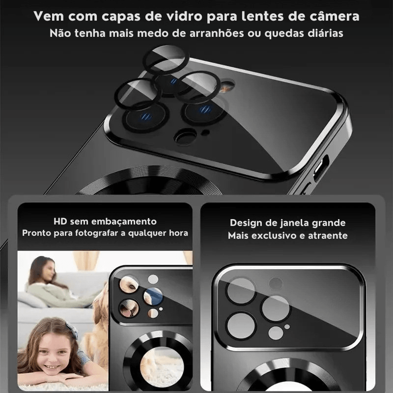 A Capa Magnética Mais Luxuosa de Todas: Design Titanium Fosco + Carga Magsafe para iPhone 12 ao 16!