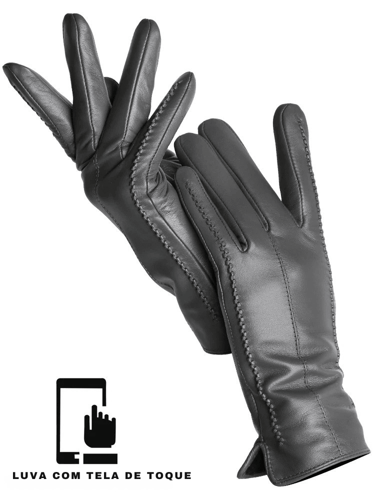 Descubra as Luvas Femininas que Unem Elegância, Calor e Tecnologia — Couro Premium com Toque Sensível!